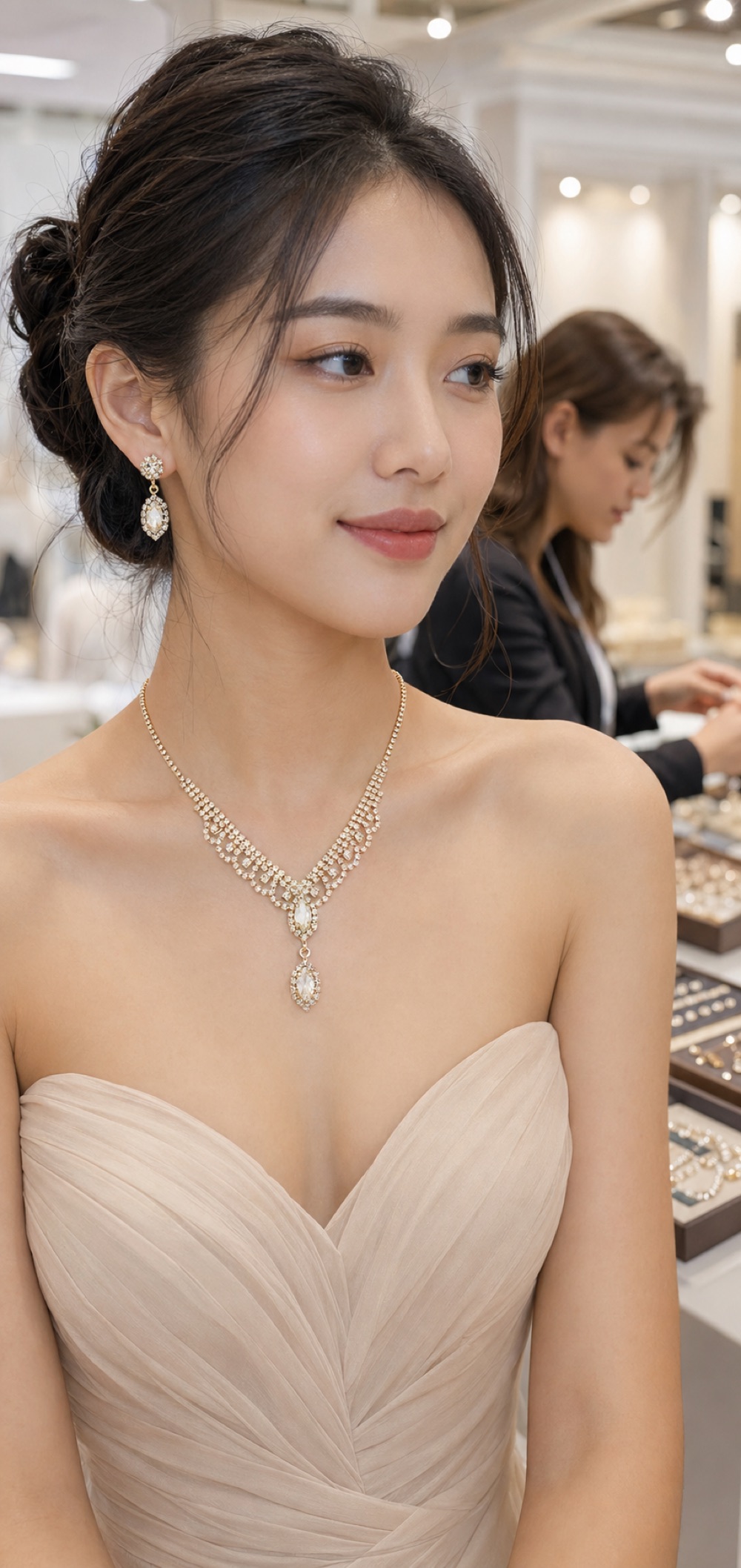 Bridesmaid in champagne crystal