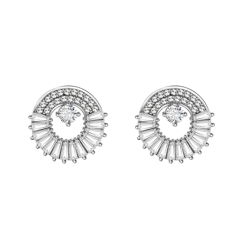 Cocktail Crystal Fan Stud Earrings