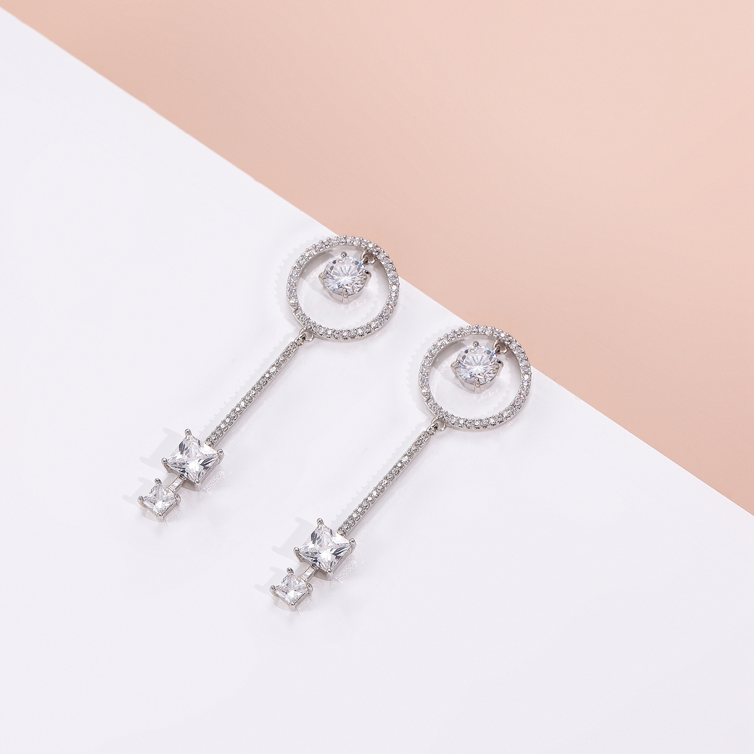 Cocktail Crystal Geometric Statement Earrings Style 02