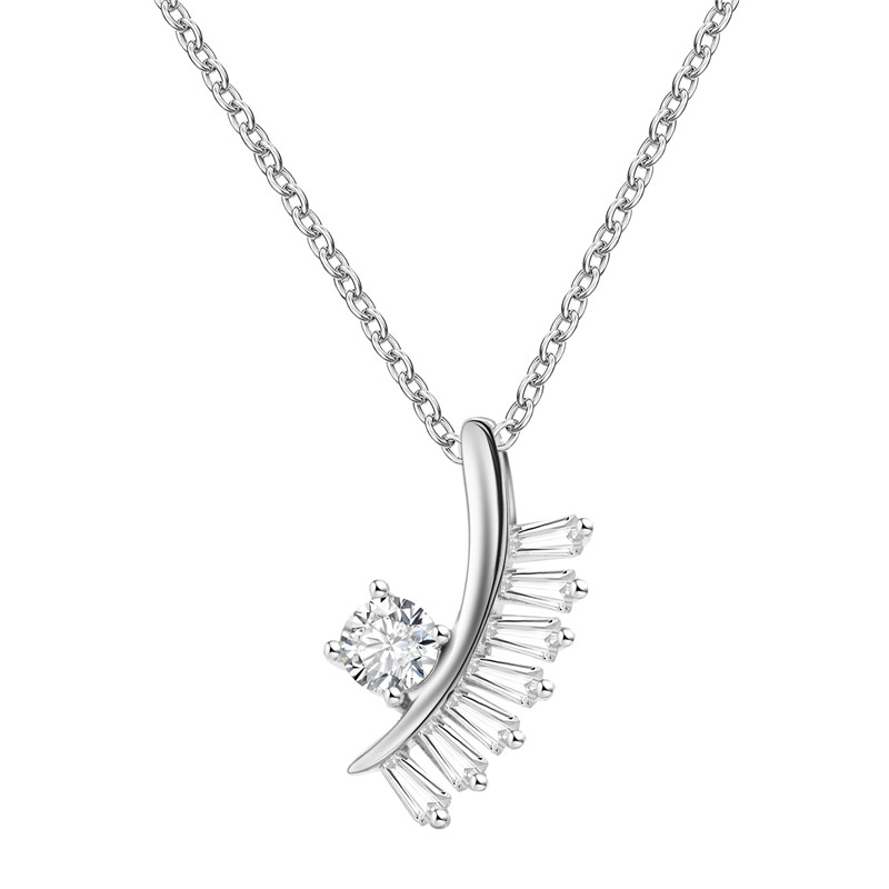 Curved Baguette CZ Necklace Set