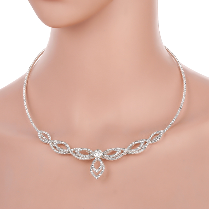 Delicate Crystal Bridal Choker Necklace