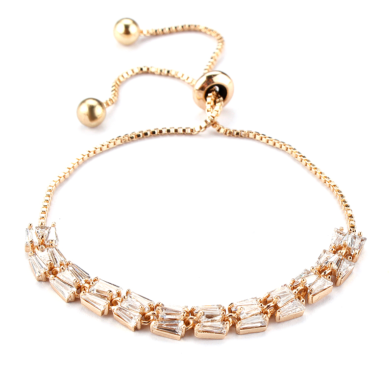 Gold Baguette Crystal Bracelet