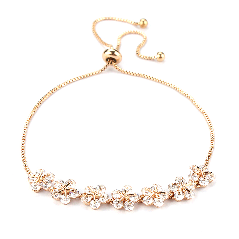 Gold Floral Cluster Bracelet