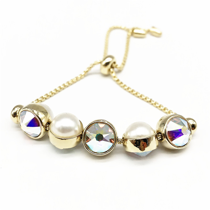 Gold Pearl Adjustable Bracelet