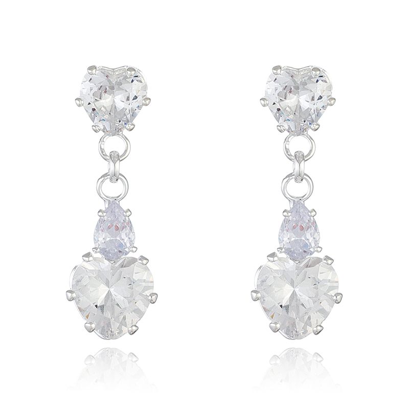 Homecoming Crystal Heart Drop Earrings