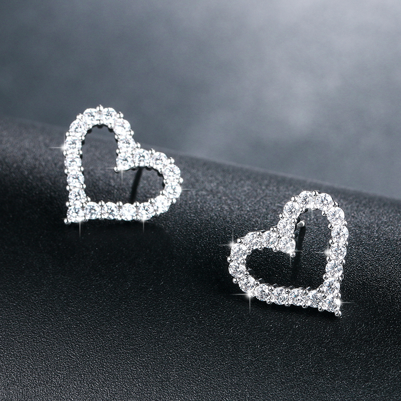 Homecoming Crystal Heart Earrings Style 02