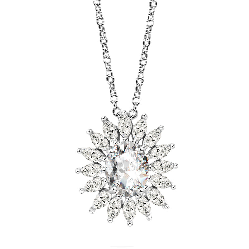 Large Floral Crystal Necklace Set
