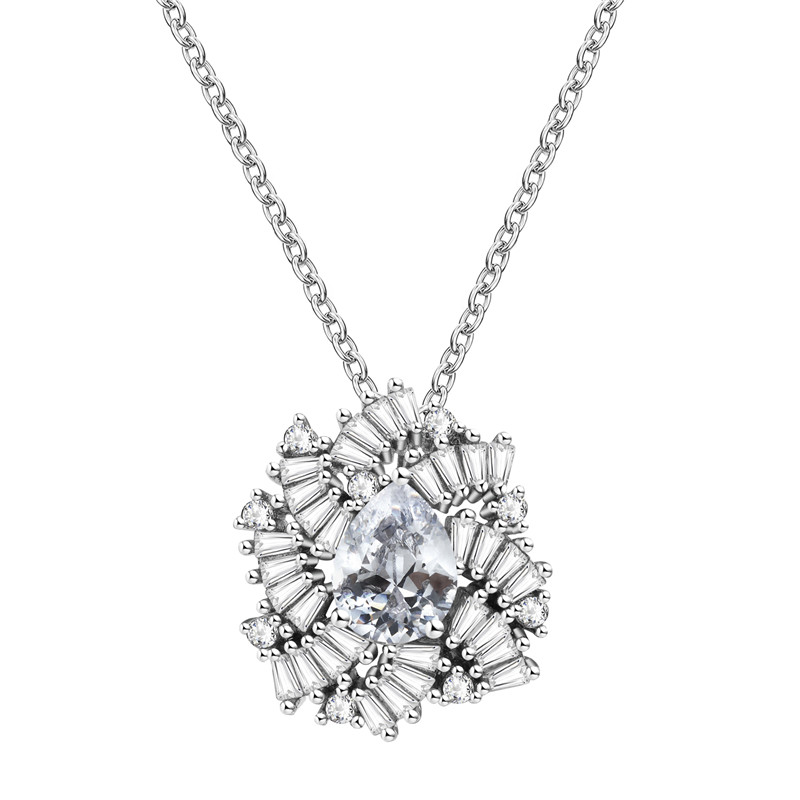 Large Teardrop Bridal Necklace Set