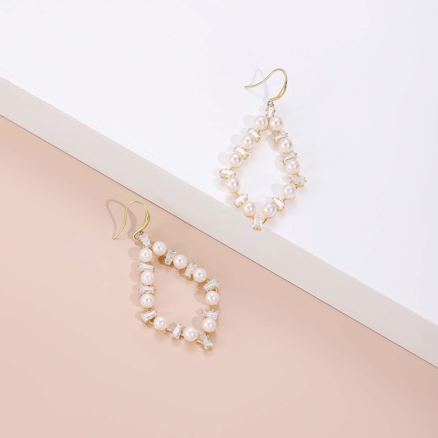 Mother of the Bride Pearl Hoop Earrings