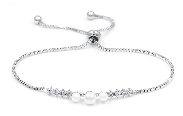 Pearl Crystal Adjustable Bracelet