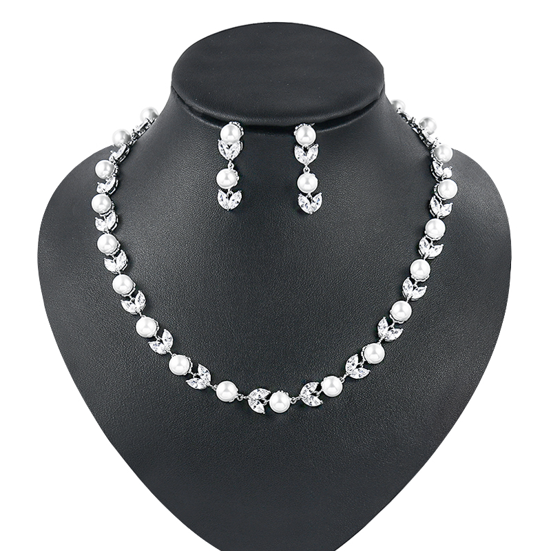Pearl Crystal Bridal Set