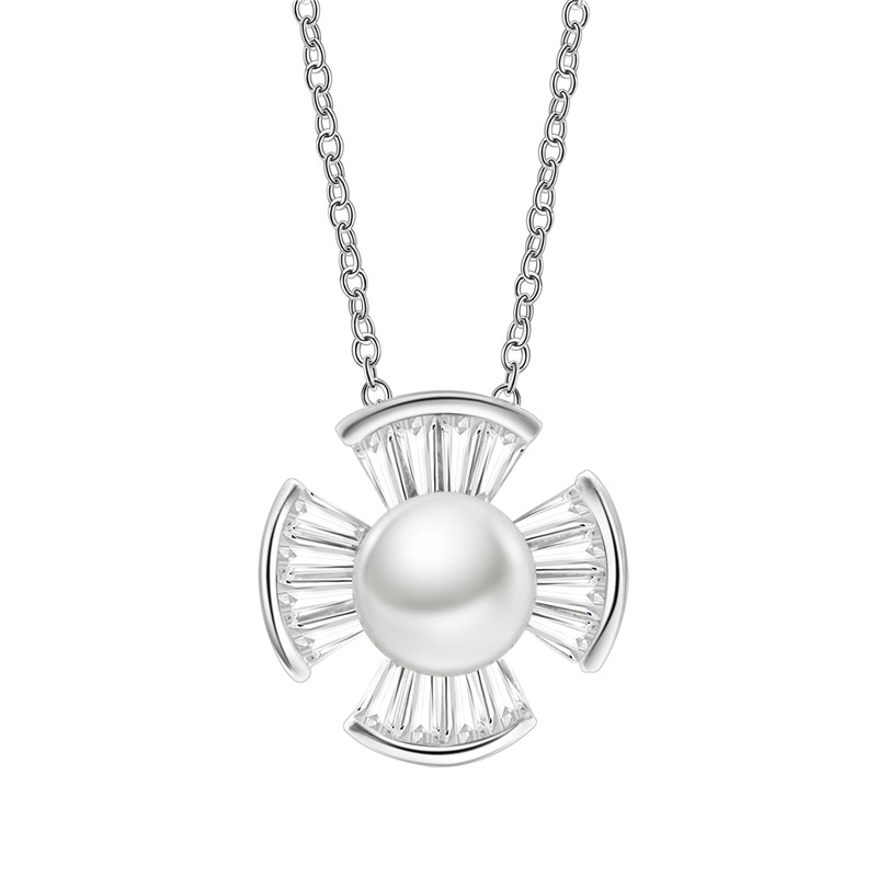 Pearl Fan Mother Necklace Set
