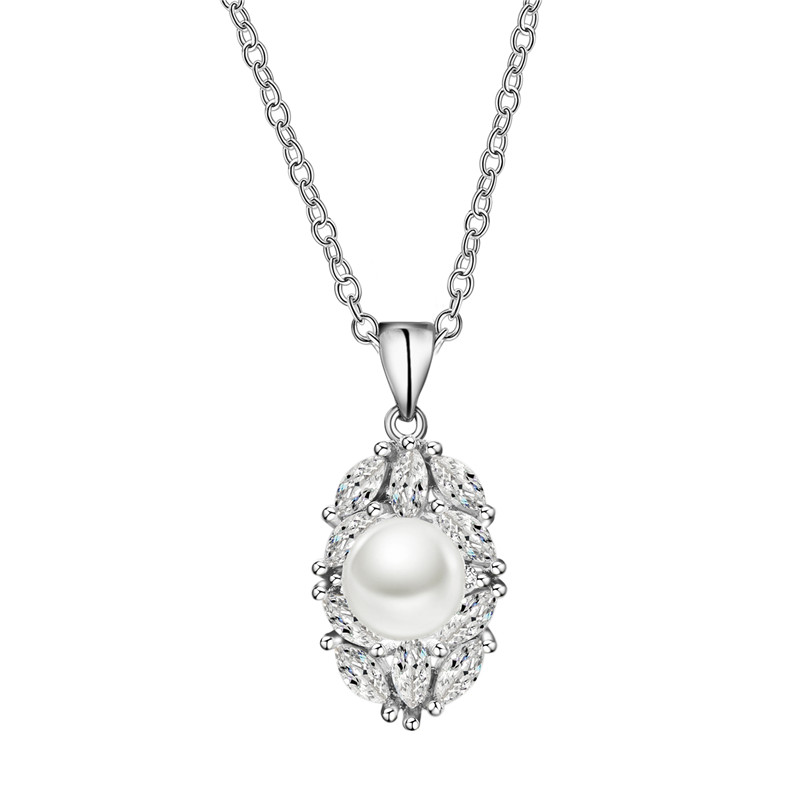 Pearl Oval Bridal Necklace Set