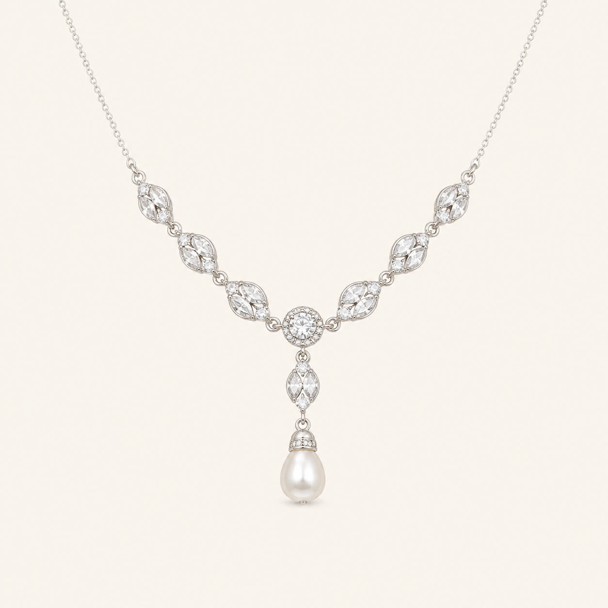Pearl Teardrop Mother of Bride Necklace
