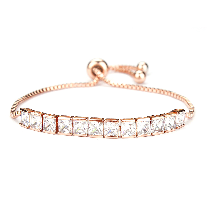 Rose Gold Square Tennis Bracelet