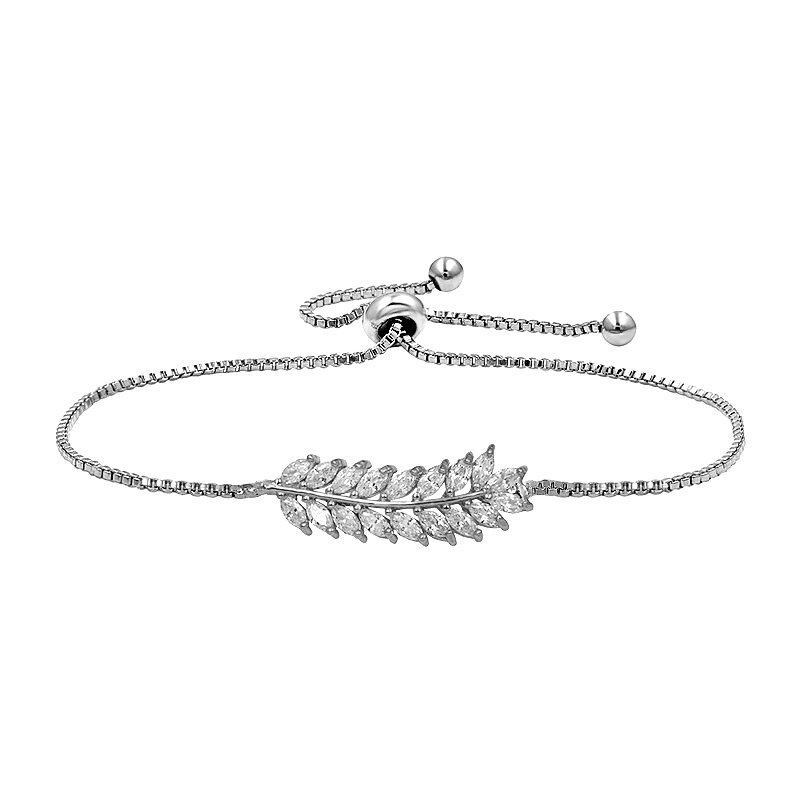 Single Leaf Crystal Bracelet