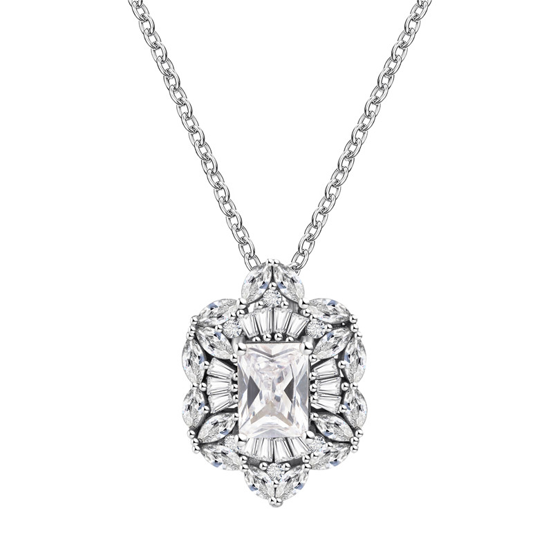 Square Crystal Formal Necklace Set