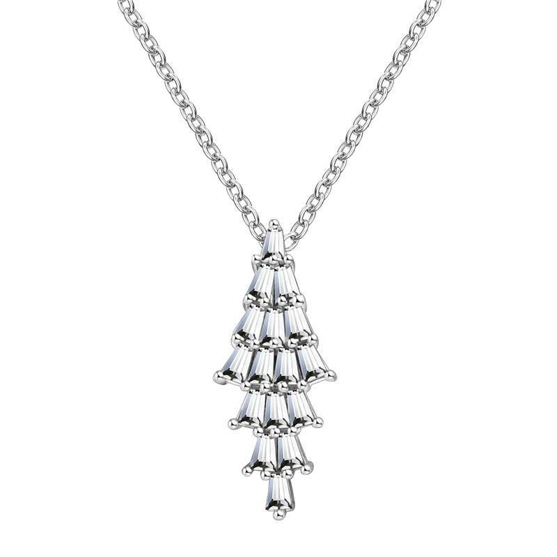 Tapered Baguette Drop Necklace Set