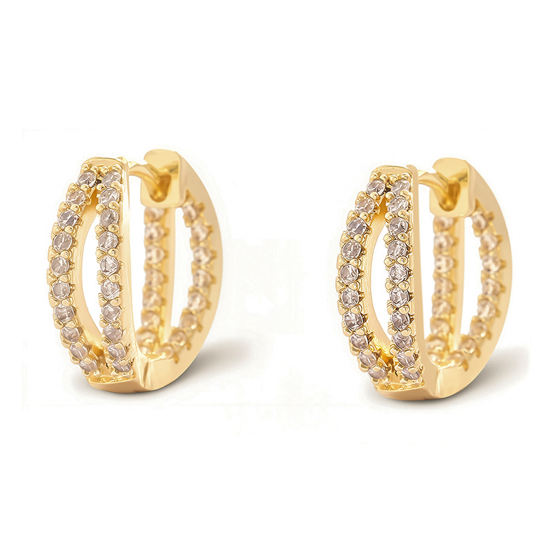 Wedding Guest Crystal Huggie Earrings Style 01