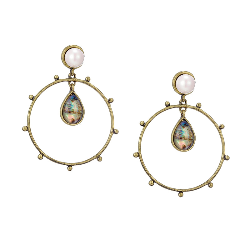 Wedding Guest Gold Pearl Earrings